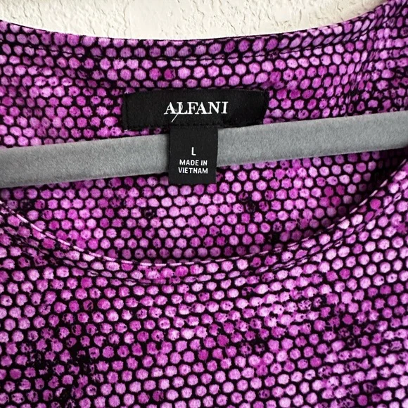 Alfani Purple and Black Women's Blouse - Picture 2 of 5